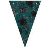 Bannière À Fanions Noir Turquoise Rose gothique Elégant Mariage (Deuxième drapeau)
