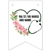 Bannière À Fanions Nom de l'infirmière étudiante-inscrite-vétéran (Troisième drapeau)