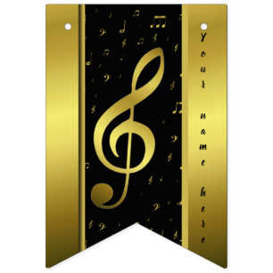 Bannière À Fanions nom de modèle de musique or