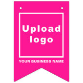 Bannière À Fanions Nom et logo de l'entreprise sur la queue rosée (Premier drapeau)