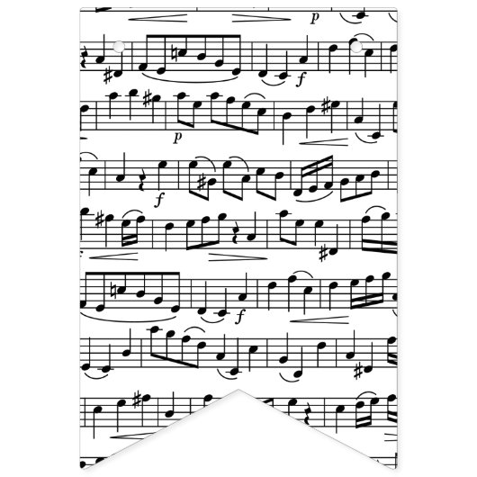 Bannière À Fanions Notes de musique feuille (Deuxième drapeau)