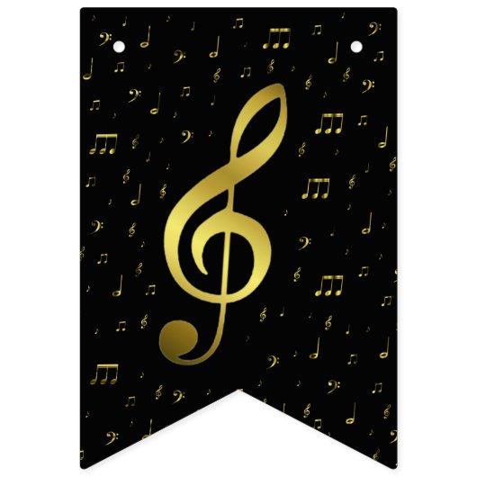 Bannière À Fanions notes de musique or (Seizième drapeau)