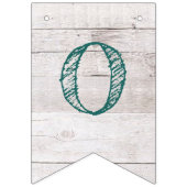 Bannière À Fanions Notre histoire commence White Wood Mariage Turquoi (Premier drapeau)