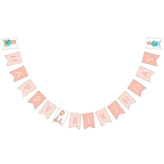 Bannière À Fanions Notre petite pêche douce est un bébé premier anniv (Tout)