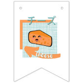 Bannière À Fanions nourriture kawaii - fromage mignon, orange, turquo (Deuxième drapeau)