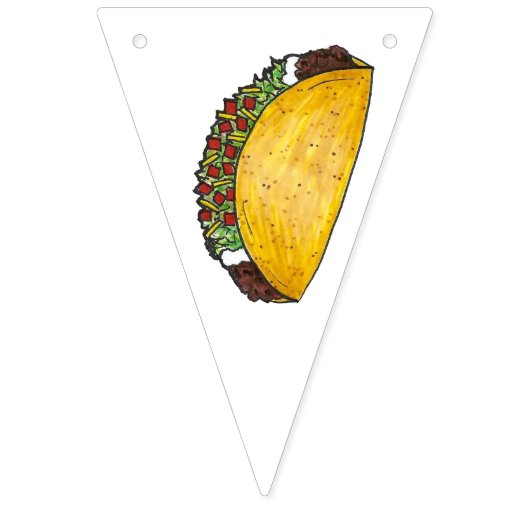 Bannière À Fanions Nourriture mexicaine Taco Mardi Deux Jours 2e Anni (Premier drapeau)