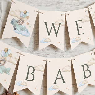 Bannière À Fanions Nous pouvons à peine attendre Baby Shower Aviateur