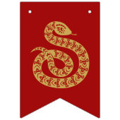 Bannière À Fanions Nouvel an chinois 2025 Serpent d'or (Premier drapeau)