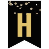 Bannière À Fanions Nouvel An Sove Party Black Gold Parties scintillan (Deuxième drapeau)