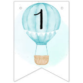 Bannière À Fanions Nouvel Anniversaire Bleu 12 Mois Photo (Premier drapeau)