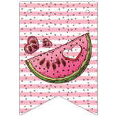 Bannière À Fanions Nouvel anniversaire de la pastèque Super Cute (Premier drapeau)