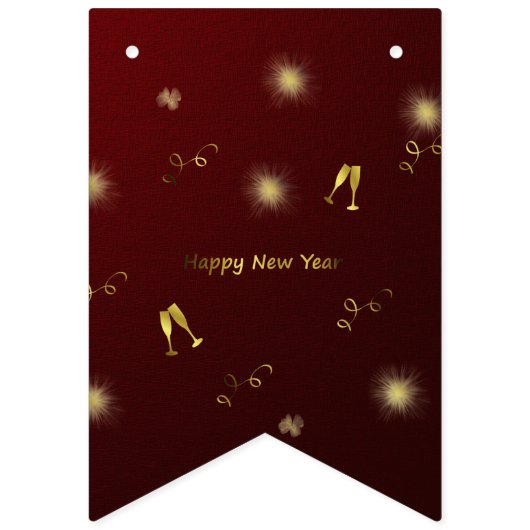 Bannière À Fanions nouvelle année heureuse (Deuxième drapeau)