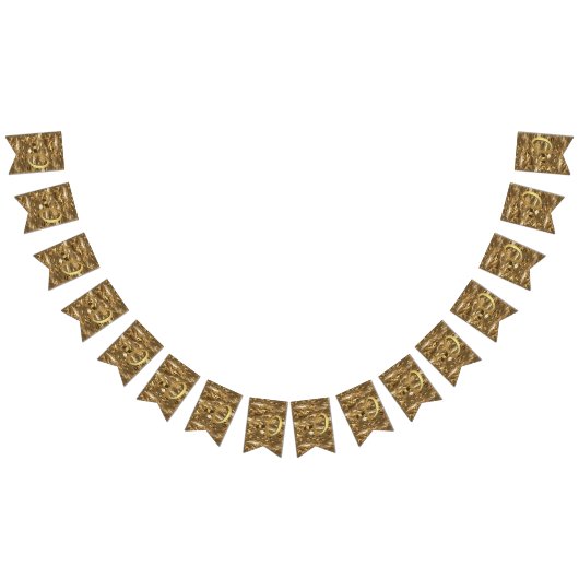 Bannière À Fanions Numéro 50 Mariage 50e Anniversaire Or (Tout)