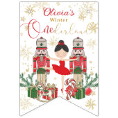 Bannière À Fanions Nutcracker Onederland 1st Birthday Photo Milestone (Premier drapeau)