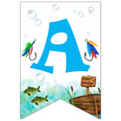 Bannière À Fanions O-fish-ally Petit pêcheur Pêche Anniversaire (Deuxième drapeau)