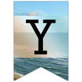 Bannière À Fanions Océan de bleu de mariage de plage de paysage marin (Deuxième drapeau)