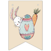 Bannière À Fanions OEuf de Pâques et lapin de Pâques (Troisième drapeau)