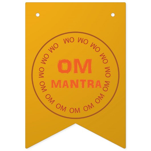 Bannière À Fanions OM MANTRA GOLD HINDUISM DIWALI Mariage Hindou (Deuxième drapeau)