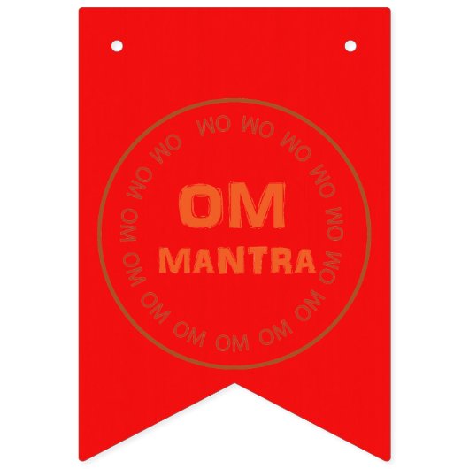 Bannière À Fanions OM MANTRA GOLD HINDUISM DIWALI Mariage Hindou (Troisième drapeau)