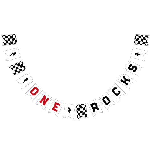 Bannière À Fanions One Rocks First Birthday Rock n Roll (Tout)