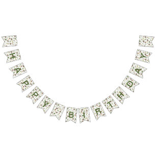 Bannière À Fanions Opossum dans un champ de Berry en blanc