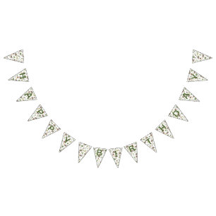 Bannière À Fanions Opossum dans un champ de Berry en blanc