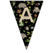 Bannière À Fanions Opossum dans un champ de Berry en noir (Troisième drapeau)