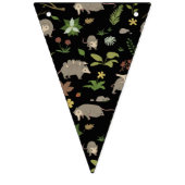 Bannière À Fanions Opossum dans un champ de Berry en noir (Premier drapeau)