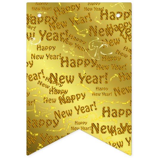 Bannière À Fanions or heureux new years text (Premier drapeau)