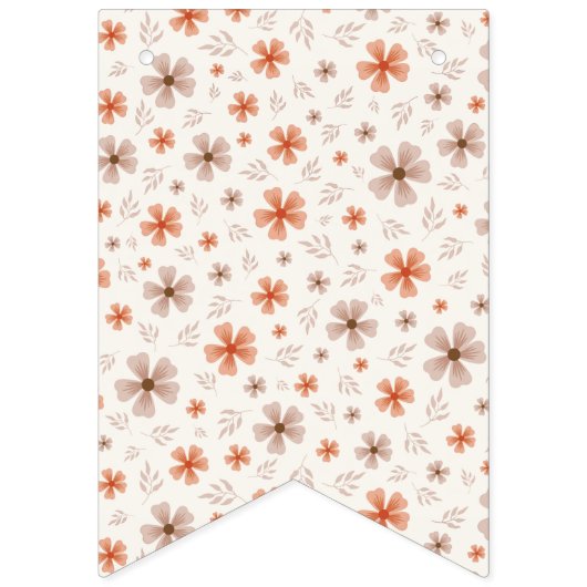 BANNIÈRE À FANIONS ORANGE BOW & ARCH FALL PUMPKIN FLOWERS BIRTHDAY (Premier drapeau)