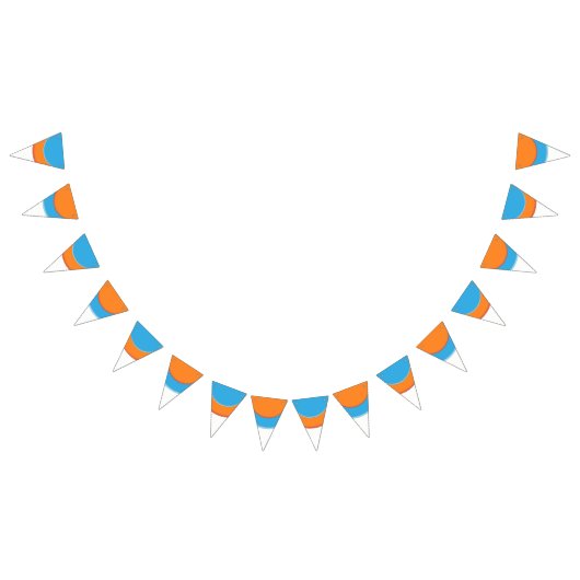 Bannière À Fanions Orange de mélange dans les points bleus (Tout)