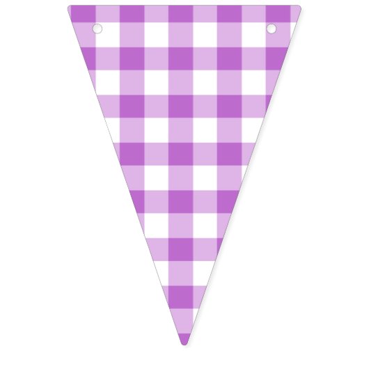 Bannière À Fanions Orchidée Gingham Classique Violet (Premier drapeau)