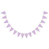 Bannière À Fanions Orchidée Violet Gingham Rétro (Tout)