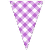 Bannière À Fanions Orchidée Violet Gingham Rétro (Troisième drapeau)