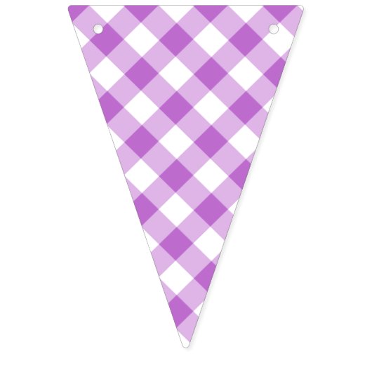 Bannière À Fanions Orchidée Violet Gingham Rétro (Premier drapeau)