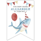 Bannière À Fanions Our Baby Shark 1st Birthday Under The Sea (Deuxième drapeau)