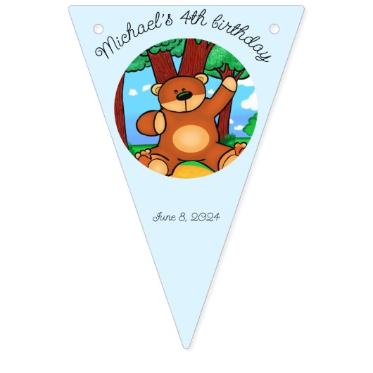 Bannière À Fanions Ours dans les prairies (Premier drapeau)