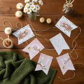 Bannière À Fanions Ours de bois nu Petit bébé Fille Cub Douche