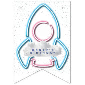 Bannière À Fanions Out to Space Customizable Birthday (Premier drapeau)