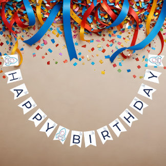 Bannière À Fanions Out to Space Customizable Birthday