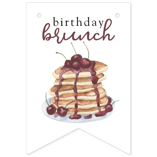 Bannière À Fanions Pancakes aquarelle Anniversaire (Premier drapeau)