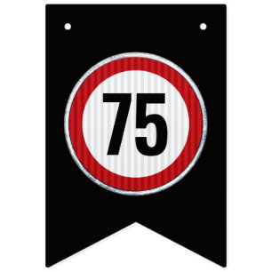 Bannière À Fanions Panneau de limitation de vitesse pour 75e annivers