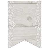 Bannière À Fanions Panneau En Bois Clair Avec Dentelle Blanche (Troisième drapeau)