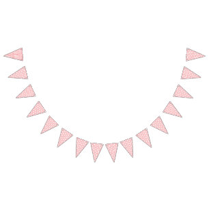 Bannière À Fanions Papier cadeau rouge et rose présentant un motif ré