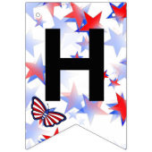 Bannière À Fanions Papillon graphique bleu, blanc, rouge indépendant (Deuxième drapeau)