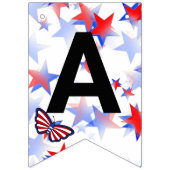 Bannière À Fanions Papillon graphique bleu, blanc, rouge indépendant (Troisième drapeau)