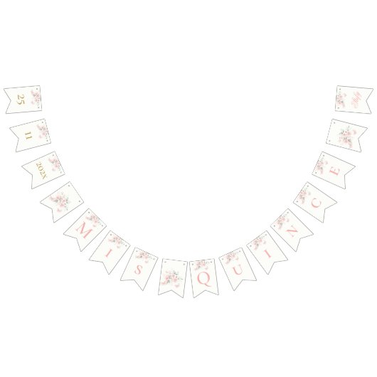 Bannière À Fanions Papillon rose Quinceañera (Tout)