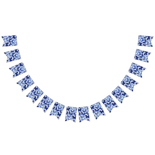 Bannière À Fanions Papillons Aquarelle Bleu (Tout)