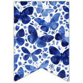 Bannière À Fanions Papillons Aquarelle Bleu (Deuxième drapeau)