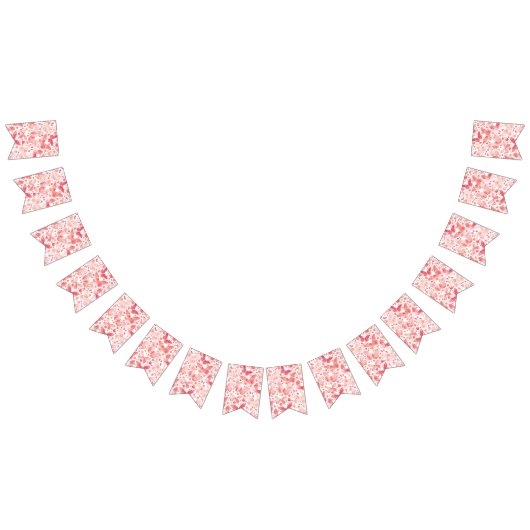 Bannière À Fanions Papillons Aquarelle Corail rose (Tout)